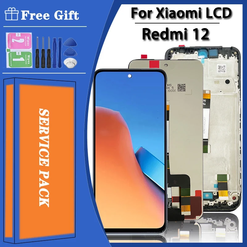 Display Touch Screen Digitizer Assembly Substituição Lcd Peças de Reparo Redmi 12 679 23053rn02a