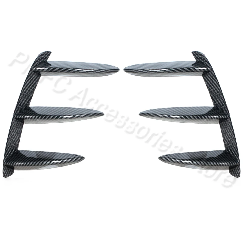 Car Bumper Spoiler PMFC For Mercedes For Benz W176 A200 A250 A260 A45 AMG 1Pair Car Black Carbon Pattern Rear Bumper Splitter Spoilers Canard
