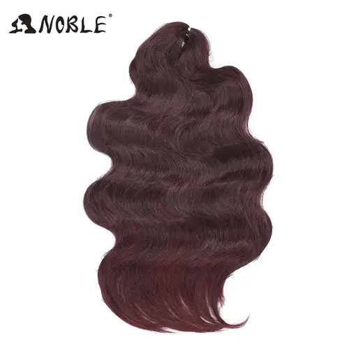 Noble Hair Soft Body Wave Crochet Hair 24Inch 3PCS Synthetic Hair Braids Ponytail Fake Hair Wavy Ombre Blonde Hair Extensions - Image 15