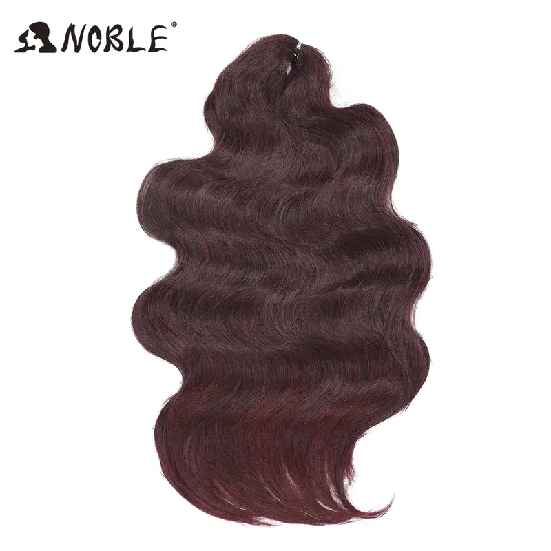 Noble Hair Soft Body Wave Crochet Hair 24Inch 3PCS Synthetic Hair Braids Ponytail Fake Hair Wavy Ombre Blonde Hair Extensions - Image 15