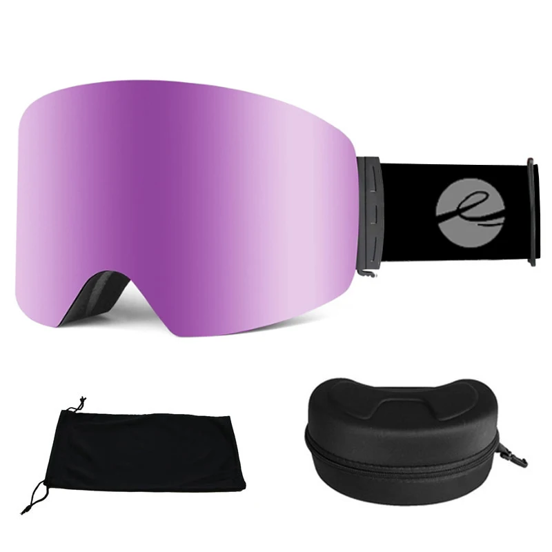 LOCLE OTG Ski Goggle Snowboard Mask For Men Women Ski Eyewear Anti-fog Cylindrical UV400 Motorcycle Snowmobile Glasses Adult 4