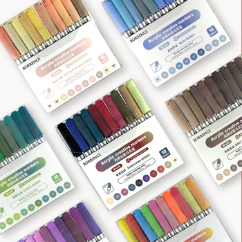 Acrylic Brush Markers Set 10-Pack
