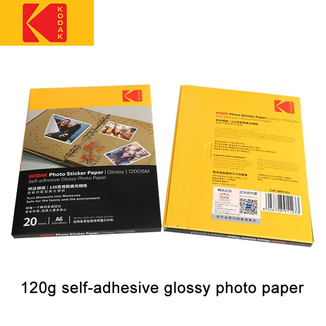 Kodak – papier Photo A4 brillant, 6 pouces, jet d'encre couleur, colle  arrière A6, pour imprimante 4R, pour compte à main, autocollant pour la  maison - AliExpress