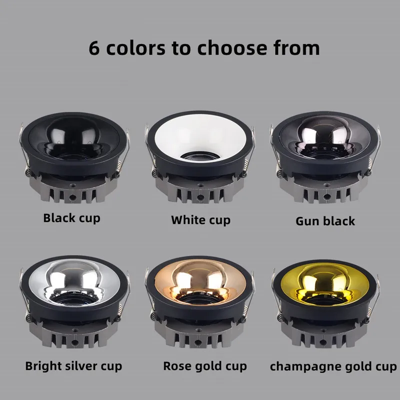 Dimmable COB downlight spotlight AC85-265V anti-glare deep embedded Led ceiling lamp chandelier interior lighting bulb led ceiling light led downlight led spotlight