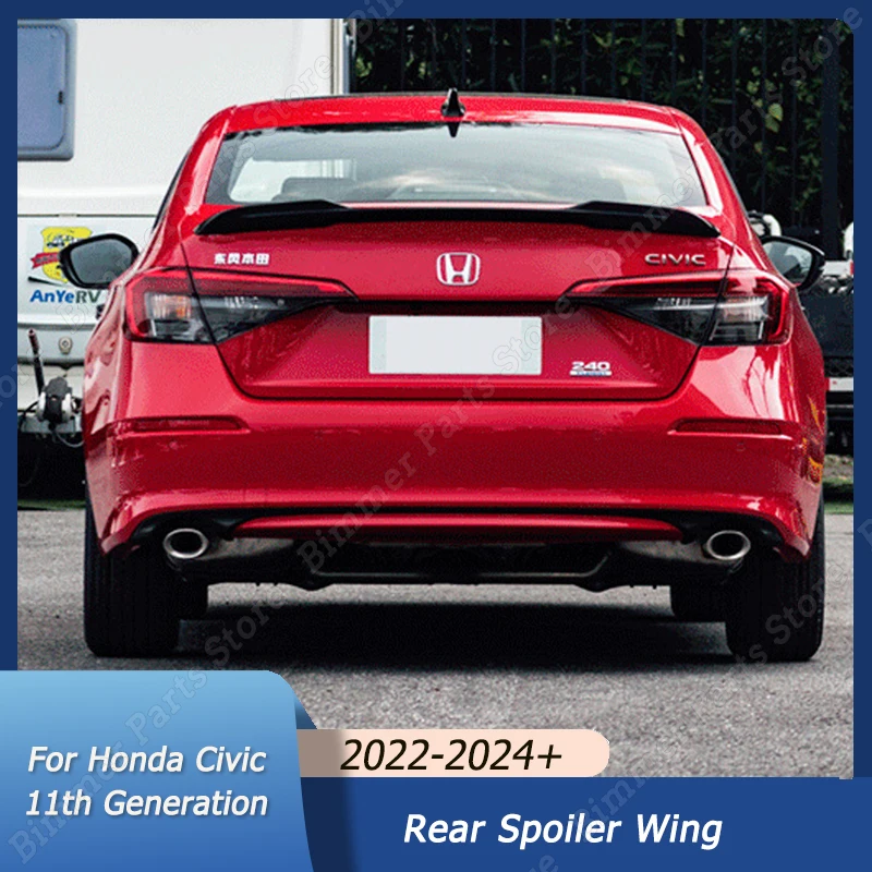 

For Honda Civic 11th Generation 2022 2023 2024+ Rear Roof Lip Spoiler Wing Car Tail Wing Decoration Strips Body Kits Tuning