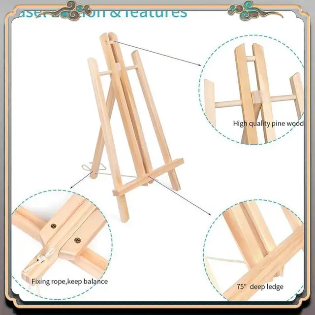 6Pcs 16 Inch Wood Easels,Easel Stand For Painting Canvases,Tabletop Display Easel,Painting Easel, Kids Student Easels Durable 1