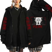 

Jujutsu Kaisen Zip Up Hoodies Harajuku Ryomen Sukuna Anime Hoodie Streetwear Zipper Jacket Black Jackets Jujutsu Kaisen Clothes