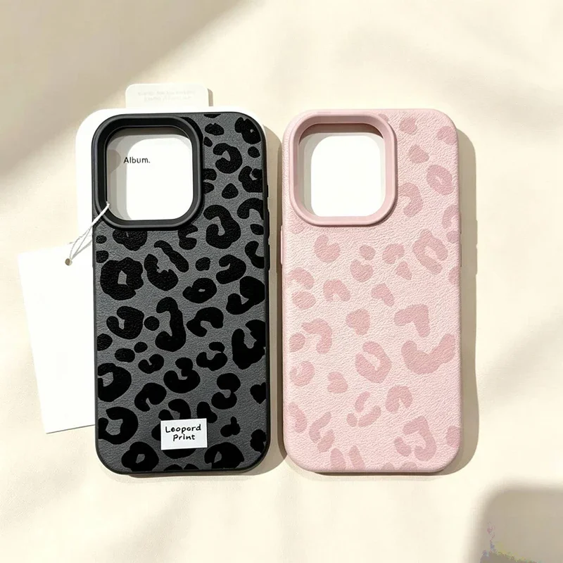 Classic Black Pink Leopard Pattern Phone Case Cover