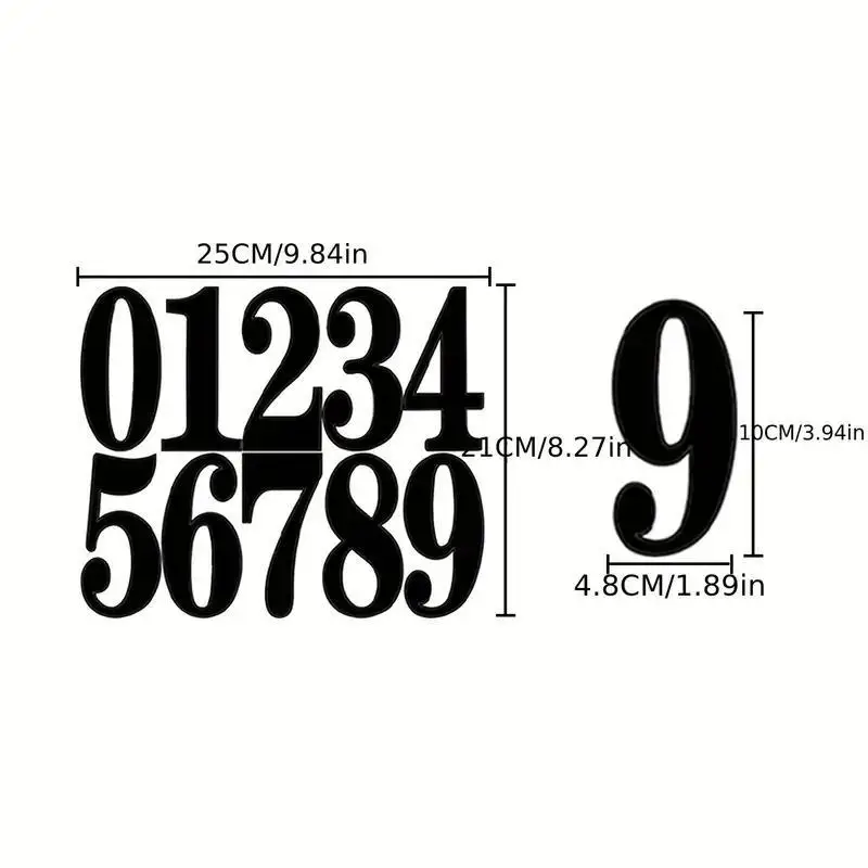 Number Stickers 4 sheets 4 inch Big Large Numeral for Mailbox Stationery DIY Self-adhesive Waterproof Home Decor