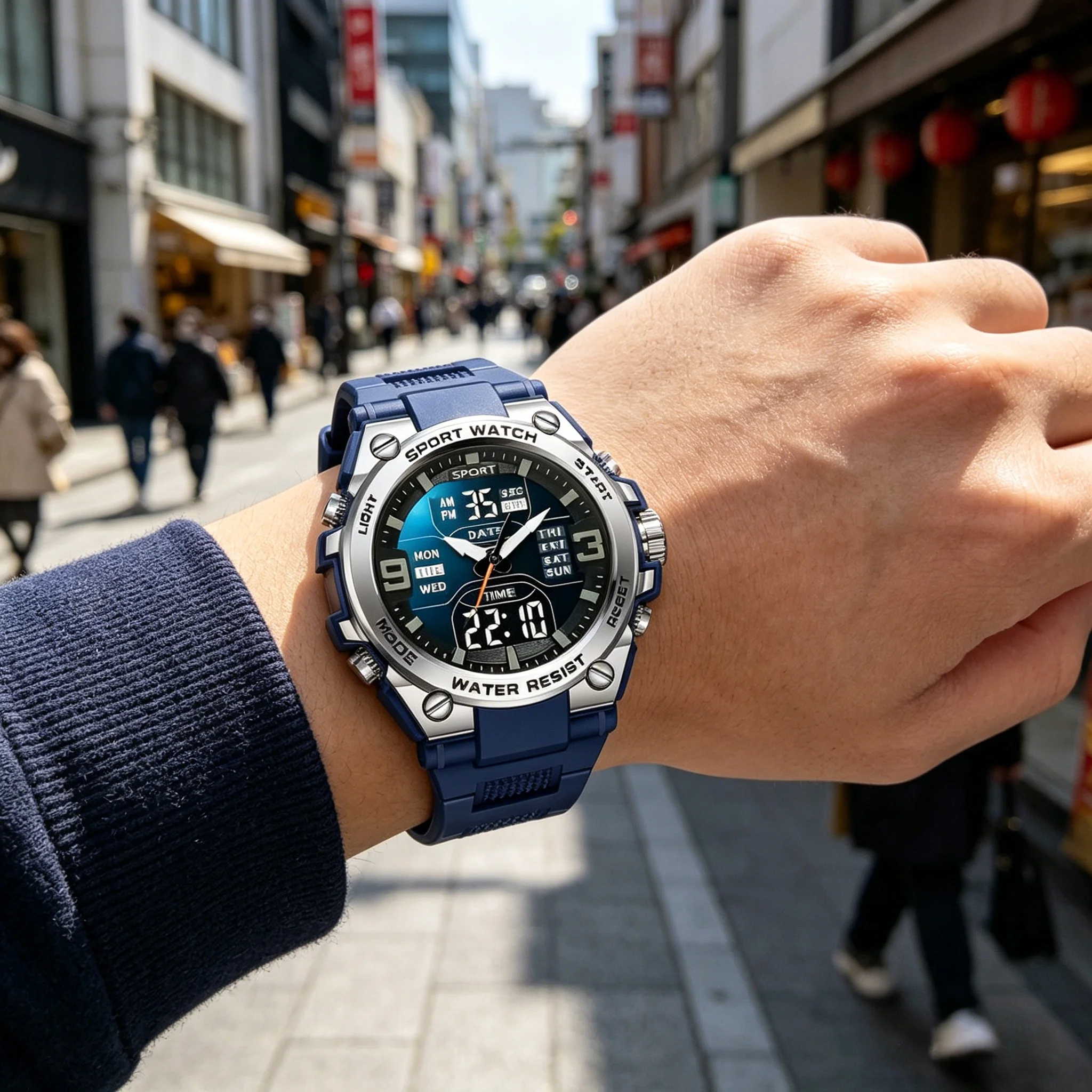 Trendy men's and women's sports watches with multifunctional student dials and electronic watches - 3