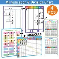 4PCS Dry Erase Multiplication & Division Chart Whiteboard Double Sided Children Learning Math garme for Kids Students Classroom 1