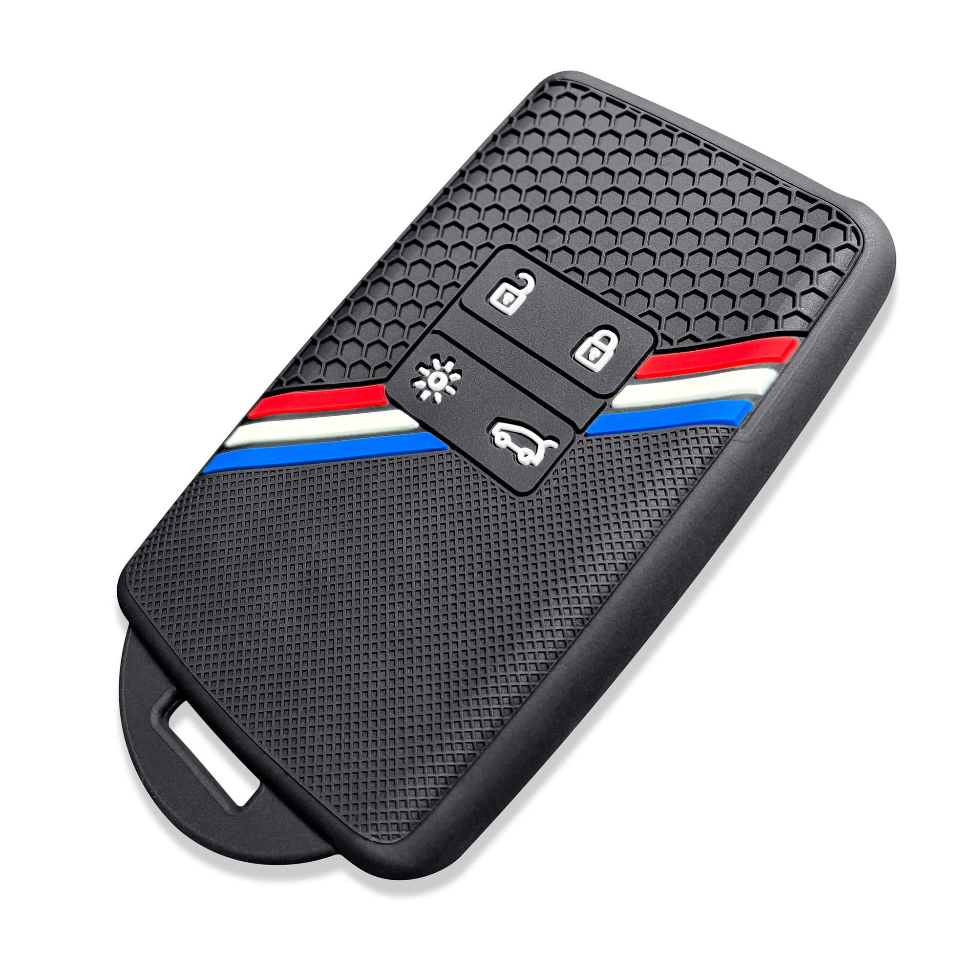 OFFCURVE Coque Cle Avec Porte Clef Couvre Clé Cache Clef, Etui A Cles Étui à Clés Voiture Pour Renault Clio Espace Master Talisman Megane Scenic