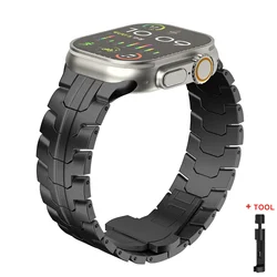 Sleek Stainless Steel Metal Watch Strap Bracelet - 44mm - 45mm - 46mm - 49mm (Black - tool)