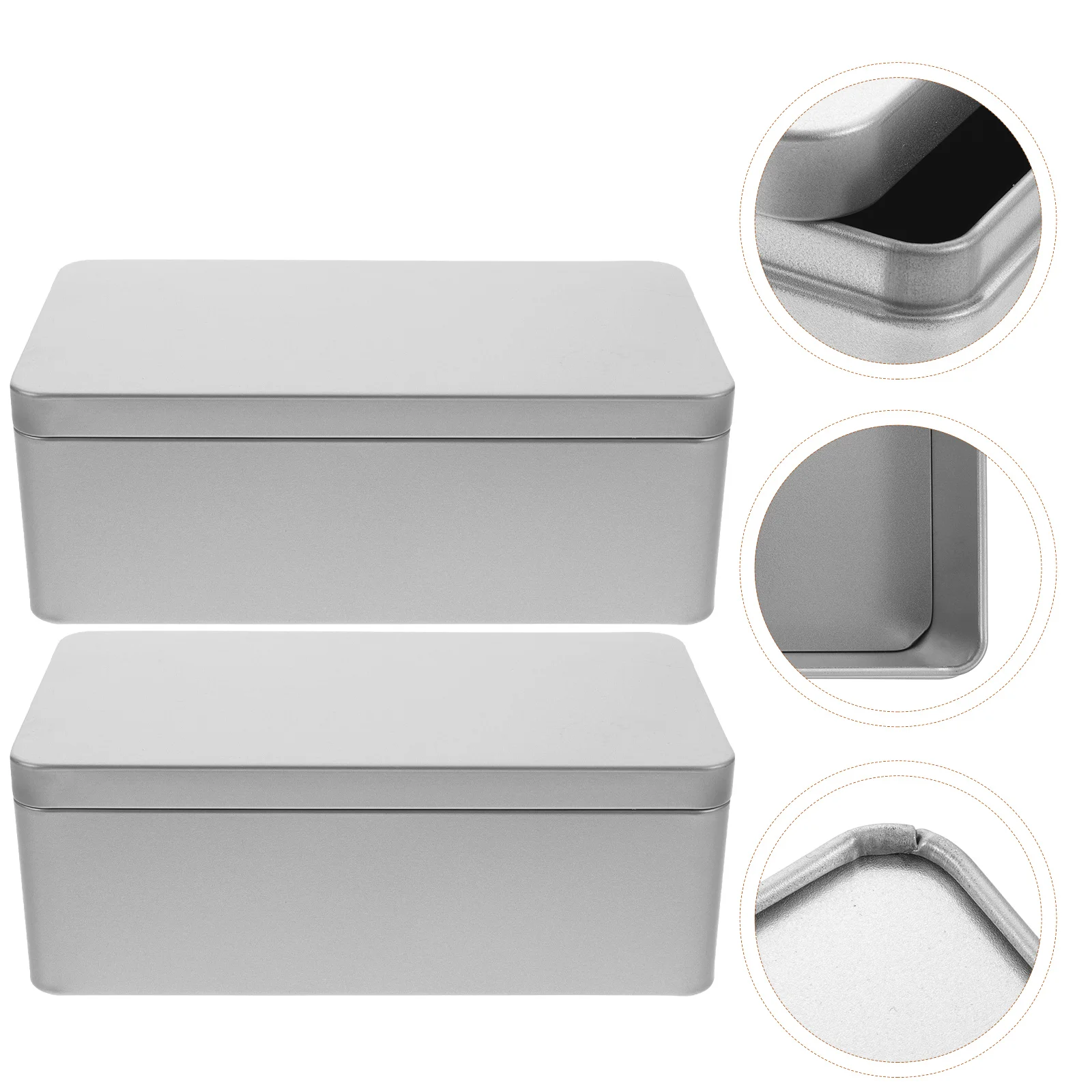 

2 Pcs Empty Can Tinplate Gift Box Storage Jars Beads Packaging Tins Small with Lids