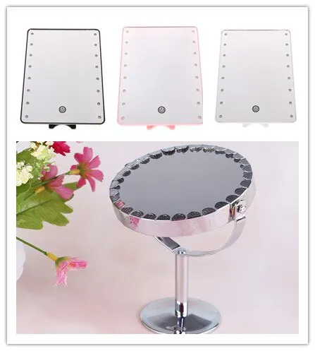 2 Styles Professional LED Touch Screen Makeup Mirror Luxury Mirror With 16 LED Lights 180 Degree Adjustable Table Make Up Mirror