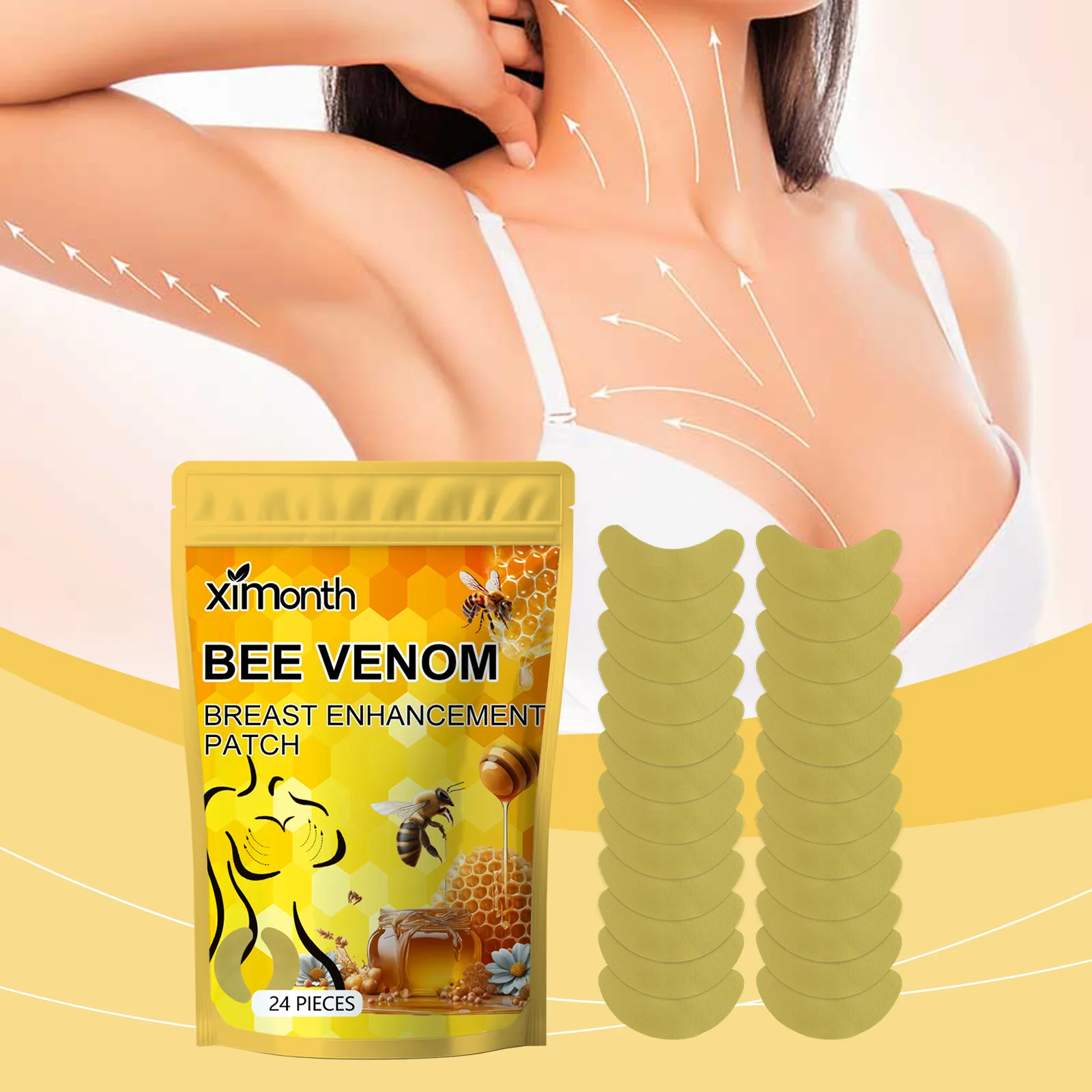 Bee Venom Breast Enlargement Cream Patch 24Pcs For Breast Fast Growth Chest
