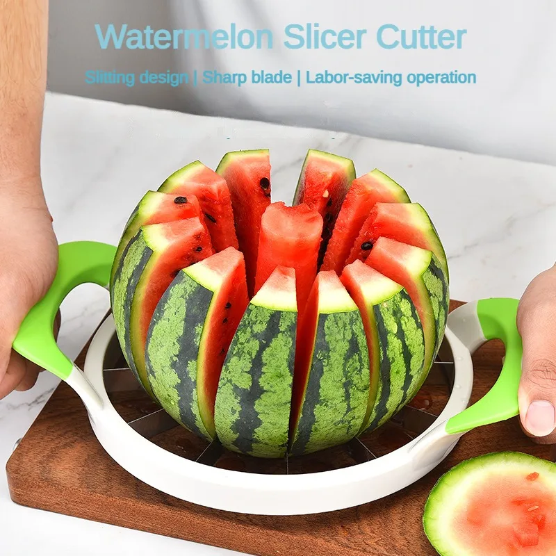 Watermelon Slicer Cutter Stainless Steel Fruit Cantaloupe Cutting Apple Corer Tools Home Gadgets Kitchen Accessories