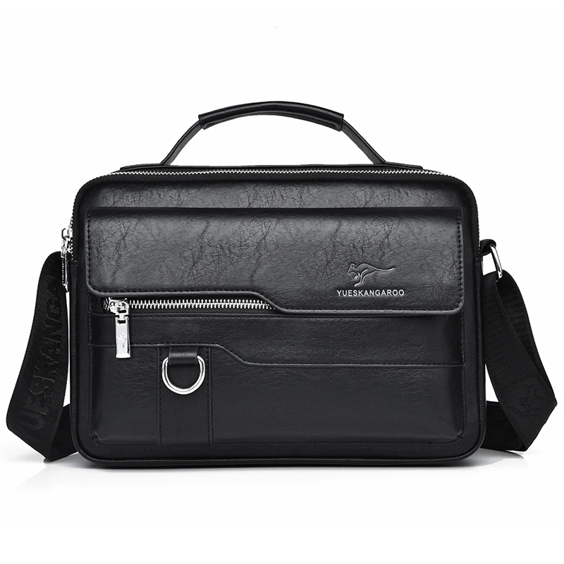 Luxury Kangaroo Brand Messenger Bags Men Leather Casual Crossbody