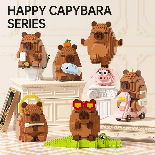 Figura de capibara para armar, decoración de escritorio