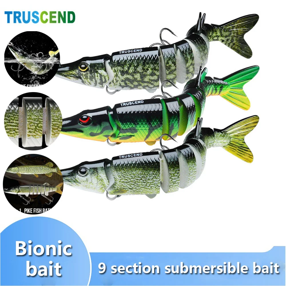 

NEW 3pcs 12cm 20g Multi-section fish fake bait bionic 9 knots submerged bait far into the sea fishing boat fishing lure bait