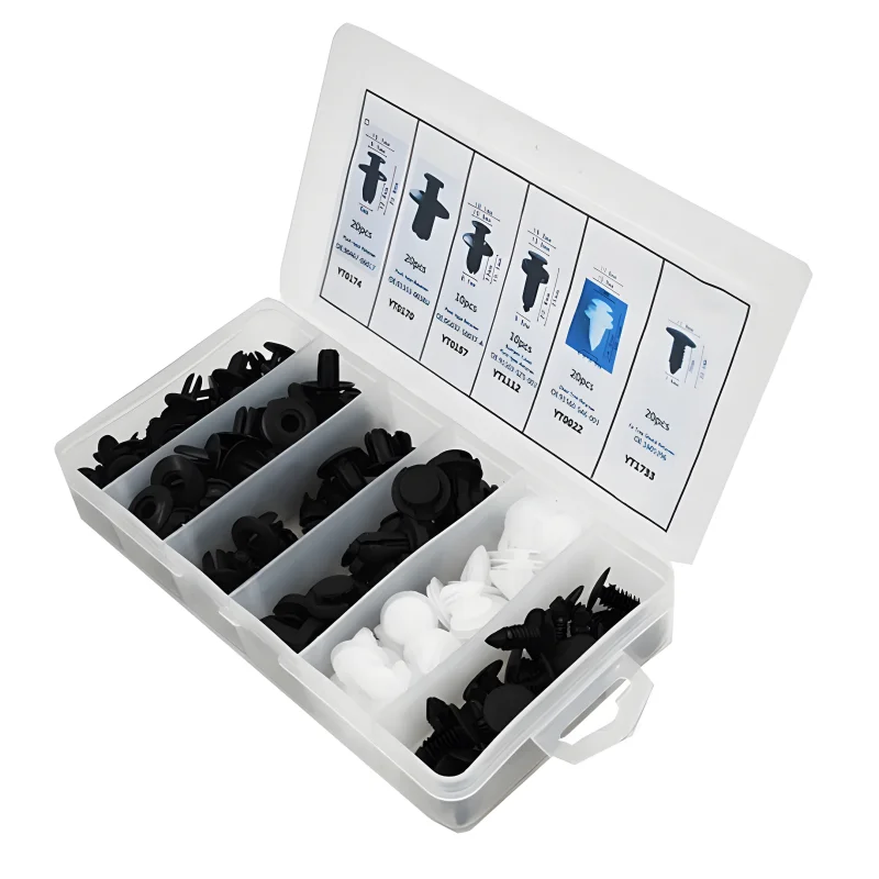 Auto Fastener Clip Car fastener clips 100pcs Car Fender Push Retainer Pin Rivet Bumper Door Trim Panel Retainer Car Accessories