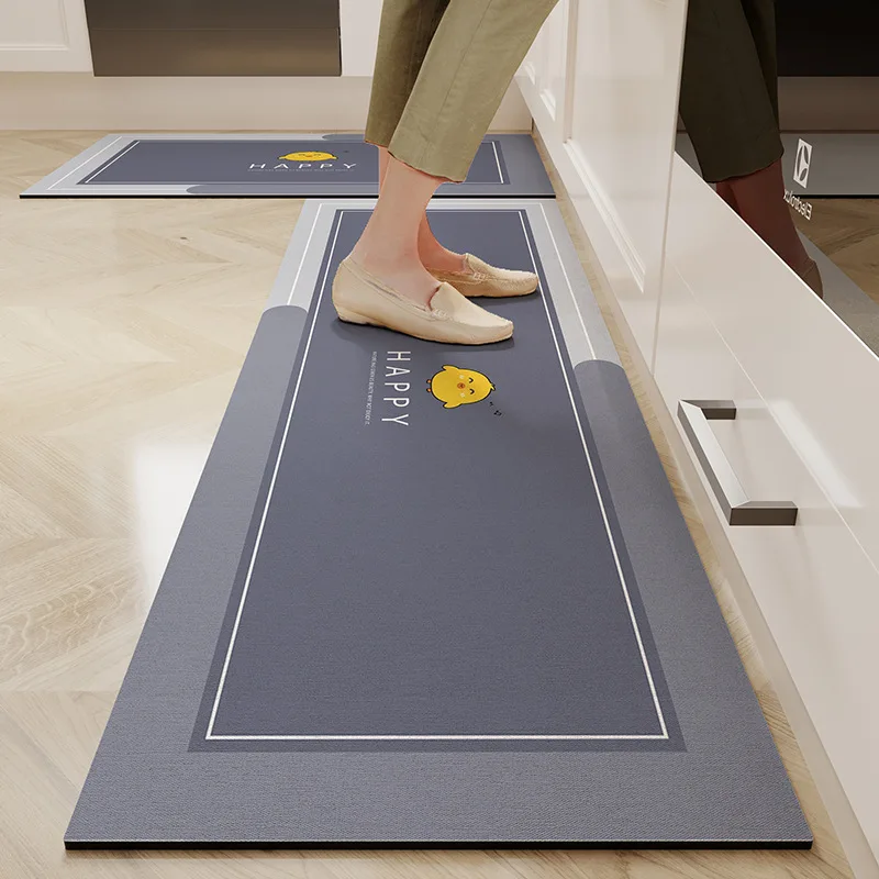 

Kitchen Absorbent Mat Non-Skid Waterproof Wipeable Comfort Standing Kitchen Rugs and Mats Wipeable Wash Free Long Strip Carpet