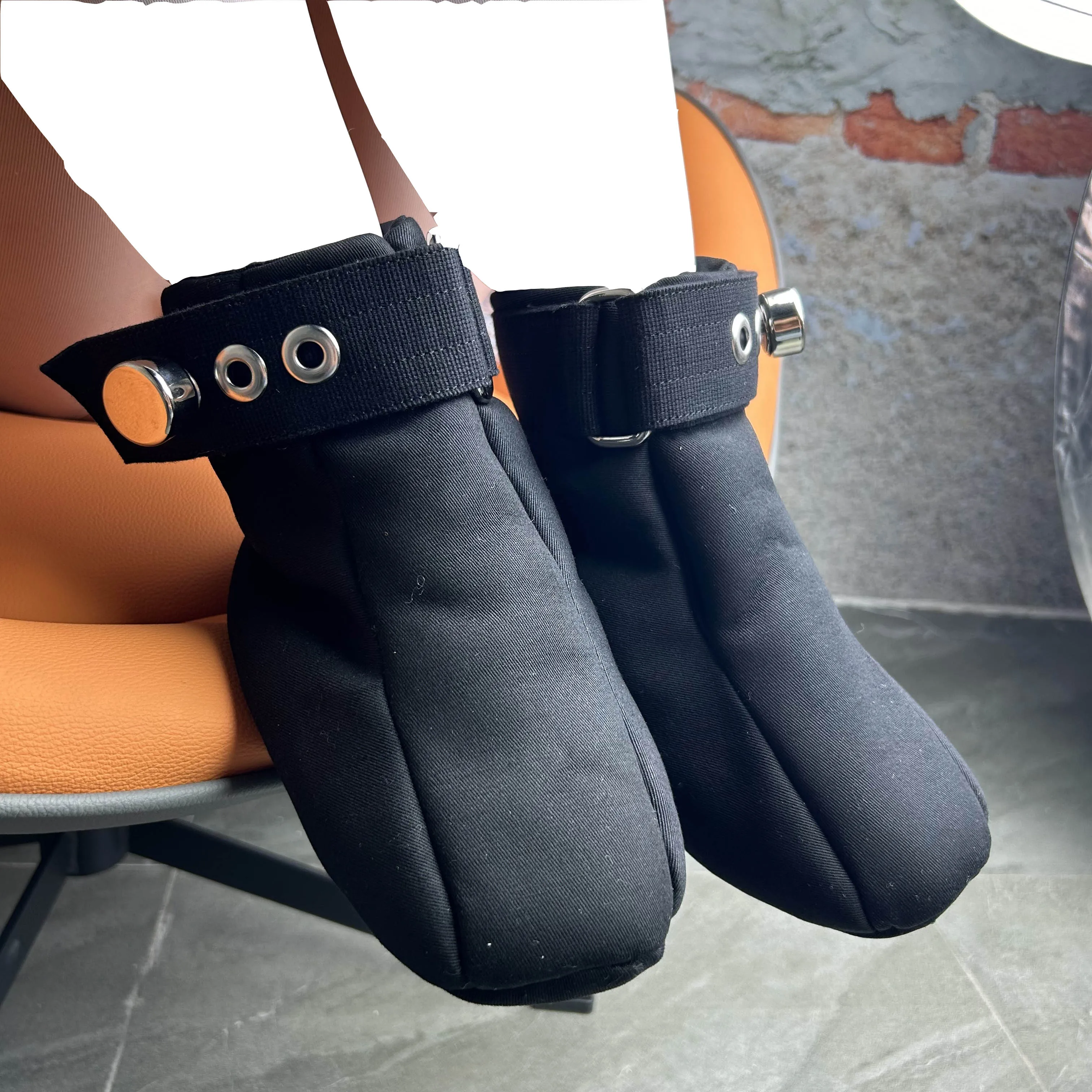 Crawling Habit Training Restraining Booties with Spikes and Magnetic Locks Foot Bondage Sex BDSM Alluring Restraint Harness Belt