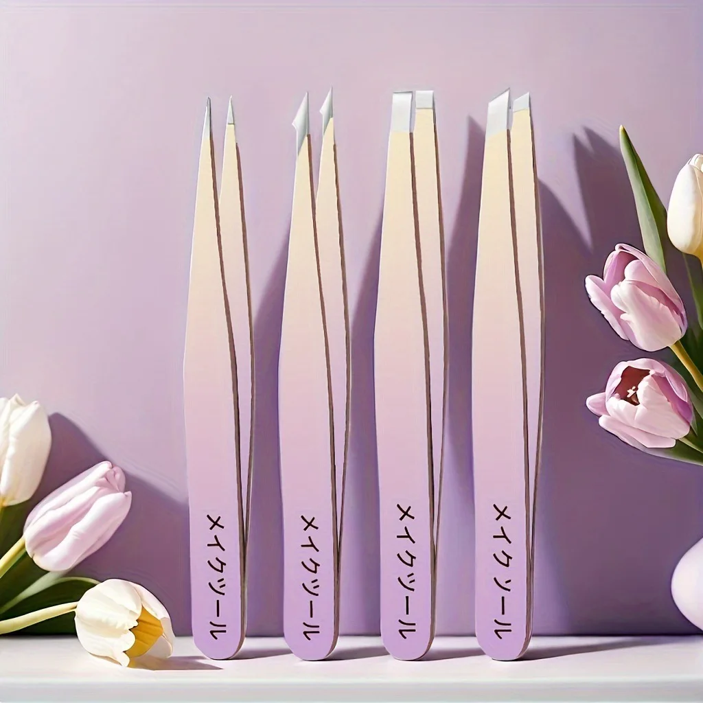 Stainless Steel Eyebrow Tweezers Hair Removal Tool for Eyebrow Easy Shaping Facial Hair Plucking and Eyelash Application