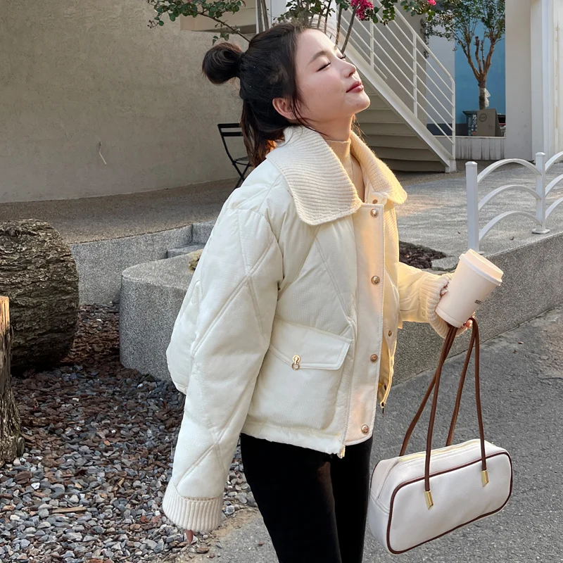 

골프자켓 2023 Winter Women's Golf Wear New Warm Casual Golf Jacket High Quality Short Lapel Down Jacket Women's Golf Clothes 겨울골프웨어