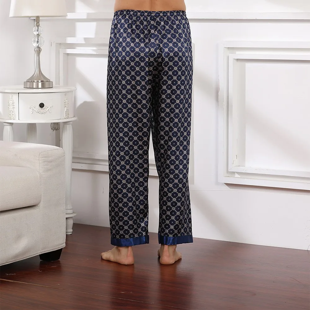 

Men‘s Silk Satin Comfortable Skin-friendly Homewear Pants Holiday Pajamas Casual Pants Yoga Trousers Leisure Household Pants