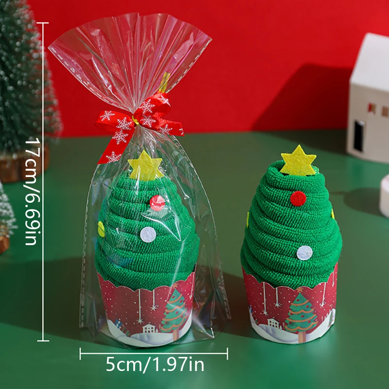 3Pcs Christmas Gifts Hand Towel Creative Santa Snowman Xmas Tree Design Towels Christmas Home Kitchen Bathroom Decoration Supply