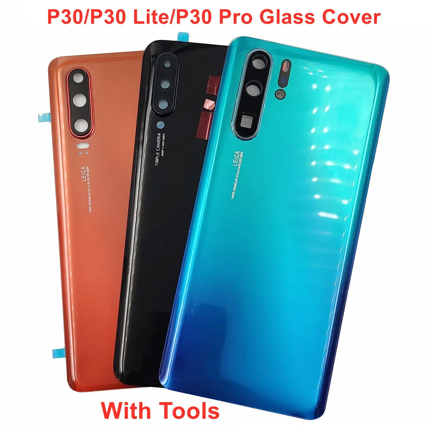 

For Huawei P30 P30 Lite P30 Pro Battery Glass Cover Back Door Lid Rear Housing Panel Case With Camera Lens Adhesive