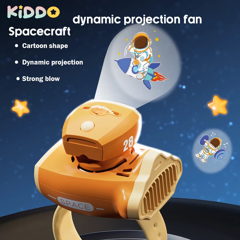 

Children's Astronaut Projection Fan Cartoon Watch Mini Usb Small Air Fan Portable Spaceman Outdoor Toys for Kids Gifts Birthday