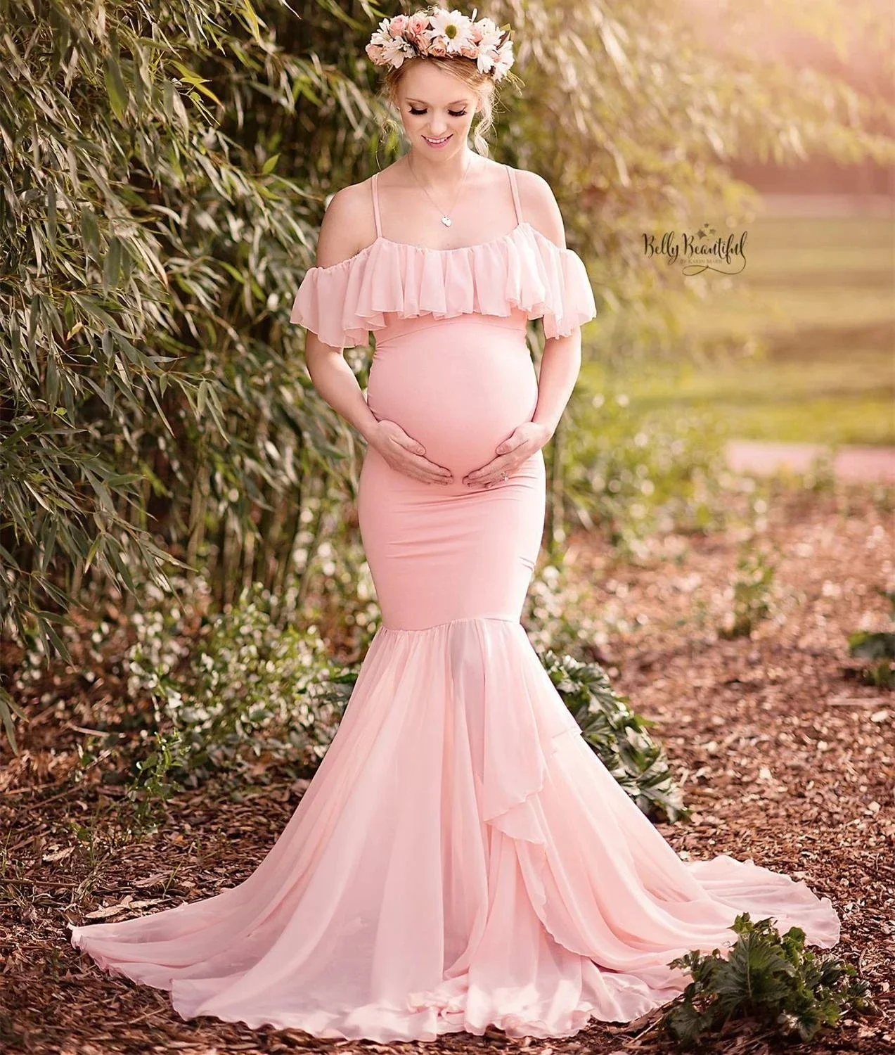 

Платье Русалка для беременных для фотосъемки платье для беременных реквизит для фотосъемки с открытыми плечами
