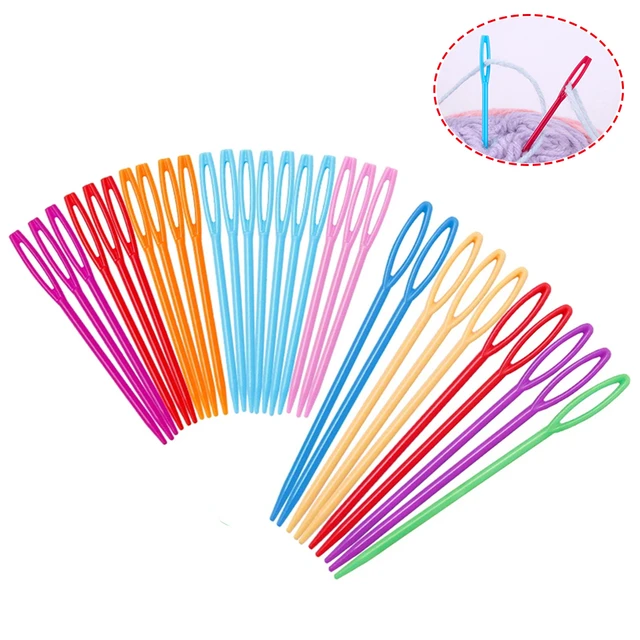 KAOBUY 30PCS Large Eye Plastic Needles Learning Needles Safety Plastic  Lacing Needles For Kids Sewing Handmade Crafts - AliExpress