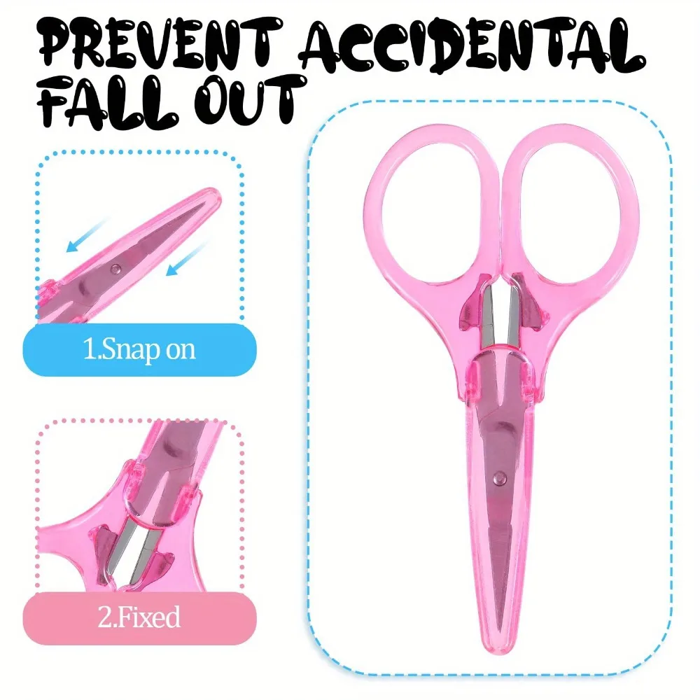 Stainless Steel Small Scissors with Protective Sheath Office Handheld Use Ideal for Handicraft Paper Cutting and Household Use - 4