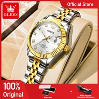 OLEVS 3705 Women Watch Original Gold Elegant Quartz Wristwatch Waterproof Luminous Diamond Date Watches For Women Box Gift Reloj