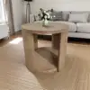 Walnut MDF and Oak Living Room Side Table - Modern Design, Sturdy Construction 1