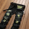 High Quality Straight Denim Brand Motorcycle Jeans Plus Size men's Jeans Ripped Jeans New Style 5