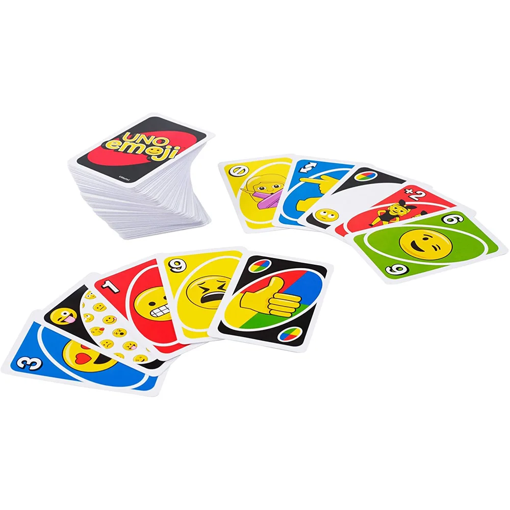 Games UNO: Emojis Card Game Family Funny Entertainment Board Game Fun Poker Playing Cards Kids Toys Gift 2