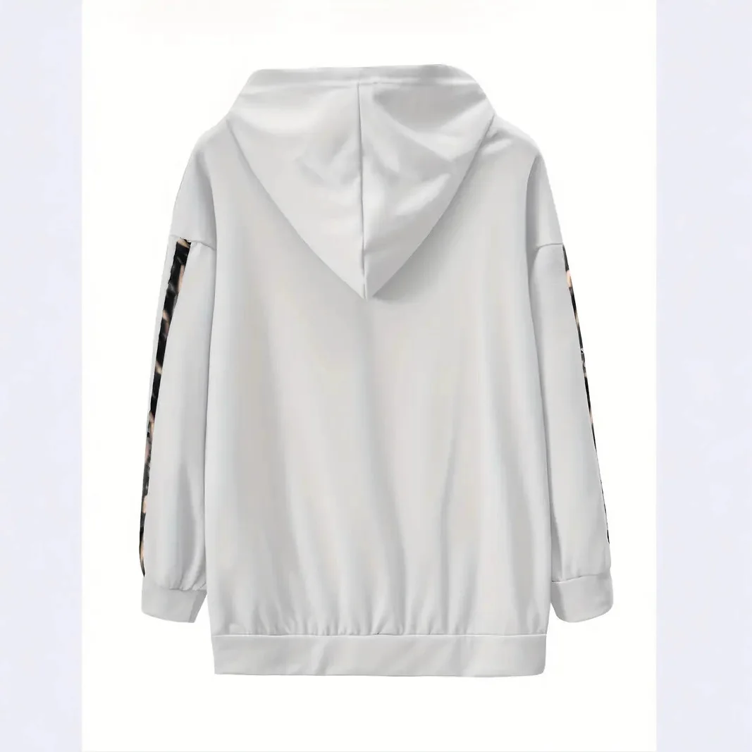 Moda casual impresso conjunto de duas peças roupas esportivas femininas 2025 desejo poliéster manga longa hoodie e calças elegante lazer 2