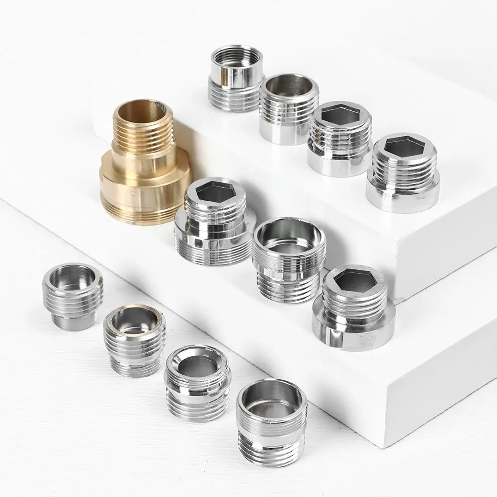 Tap Aerator Connector Metal Outside Inside Thread Water Saving Adaptor for Kitchen Faucet 16/18/20/22/24/26/28/32 to G1 2