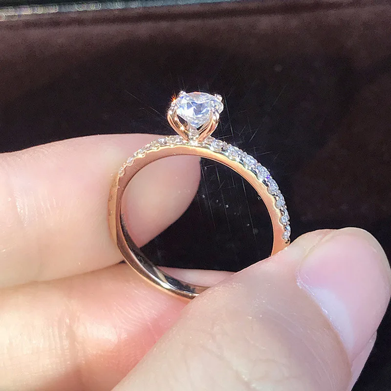 925 Sterling Silver Wedding Engagement Ring for Women Female Romantic Girlfriend Birthday Gift Fashion Crystal Zircon Jewelry 6