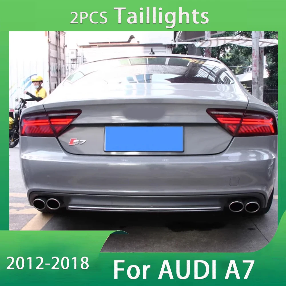 Araba LED arka lambaları AUDI A7 2012-2018 LED DRL arka lamba sarı sıralı hareketli dönüş sinyali fren ters park lambaları