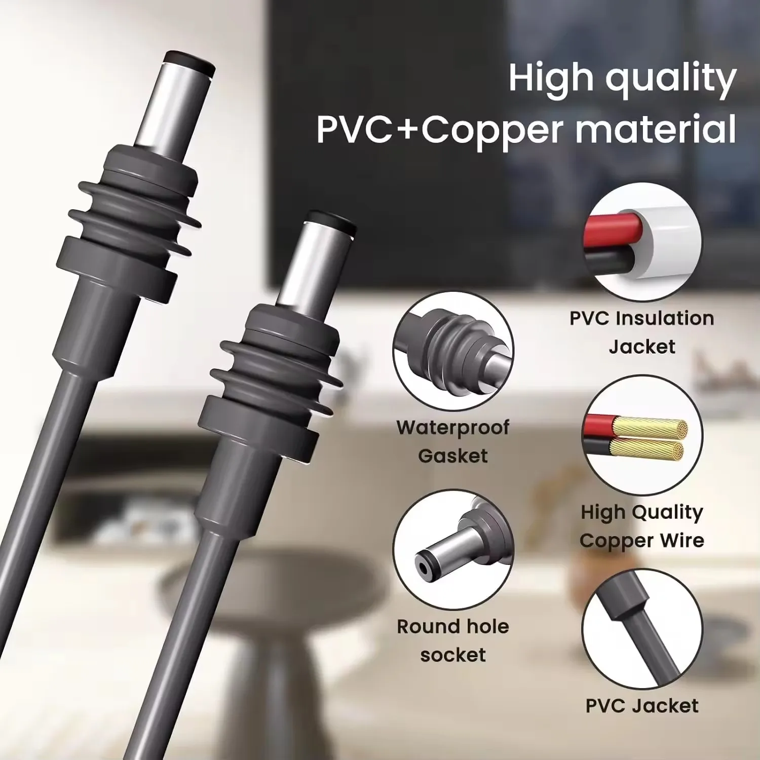 For Starlink Mini DC To DC Extension Cable UL Certified Waterproof 3/5/10m For Starlink SpaceX MINI DC 18AWG Cable 3