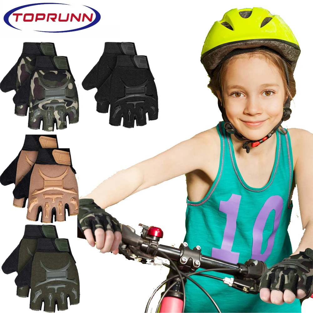 Bicycle Helmet Children's Cycling Gloves 1Pair Kids Half