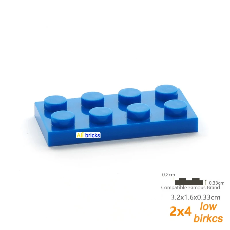 120pcs 대량 빌딩 블록 얇은 그림 벽돌 2x4 도트 교육 크리 에이 티브 크기 어린이를위한 3020 플라스틱 장난감과 호환 가능
