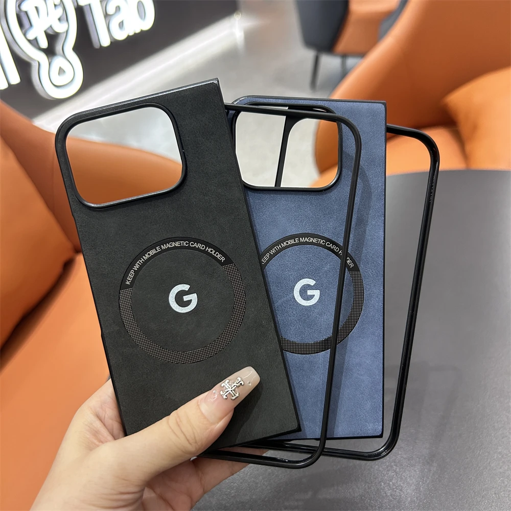 Magsafe Sheepskin Leather Magnetic Phone Case with Wireless Charging Cover