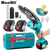 SEESII 6” Cordless Mini Chainsaw 15.2cm Electric Saw Rechargeable Woodworking Garden Pruning Saw Tools for Makita 18V Battery ﻿