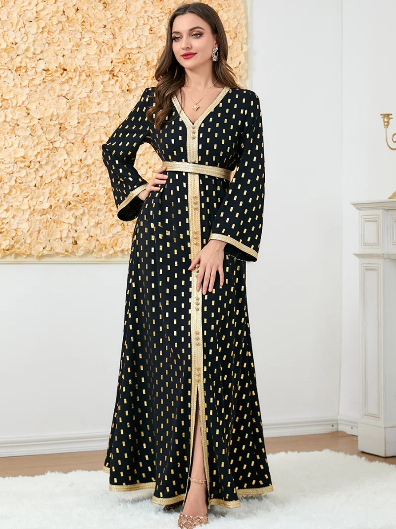 

Winter Muslim Split Dress Women Abaya Turkey India Autumn Abayas Dubai Arab Vestidos Morocco Party Dresses Kaftan Gown Robe 2022
